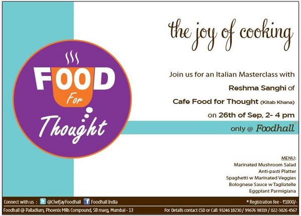 StSmrtIn's tweet image. Yeah! See u there RT @BombilTimes: Sign up early Bombils! Italian Masterclass @foodhall Palladium #BombilWednesday