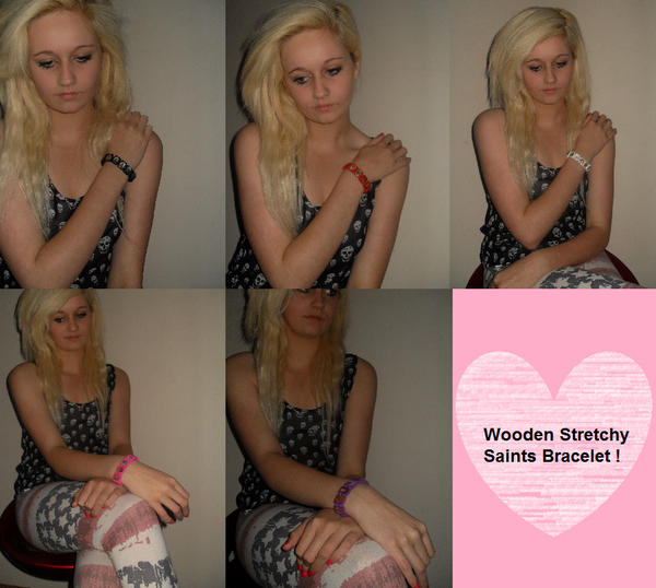 SugarCoatedB's tweet photo. Wooden Stretchy Saint Bracelet <3 http://t.co/nc0Nhf3X