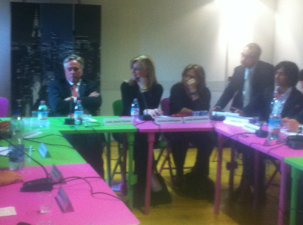 ariannahuff's tweet photo. With @HuffPostItalia's Lucia Annunziata and ambassador David Thorne speaking at the #DEF2012 http://t.co/rmBEunTl