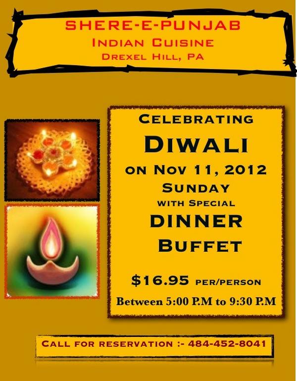 Upcoming Diwali Event at Shere-E-Punjan