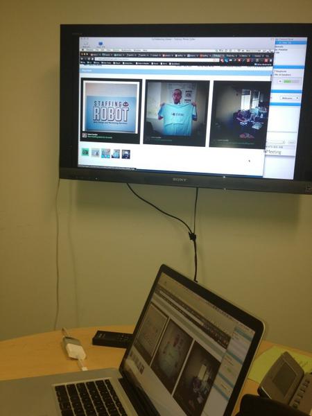 TaraHeiser's tweet image. Getting a snappy demo - awesome stuff! #staffingrobot