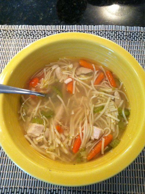 Homemade chicken noodle soup for my tummy ☺🍲 http://t.co/GmXAemQm<a href="/tag/bejealous"class="tags"><span>#bejealous</span></a>