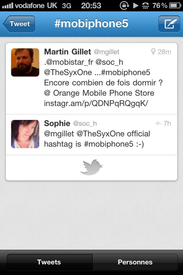 mgillet's tweet image. @soc_h @thesyxone apparemment nous sommes isolés ... avec ce hashtag ! Where's everybody ? #mobiphone5