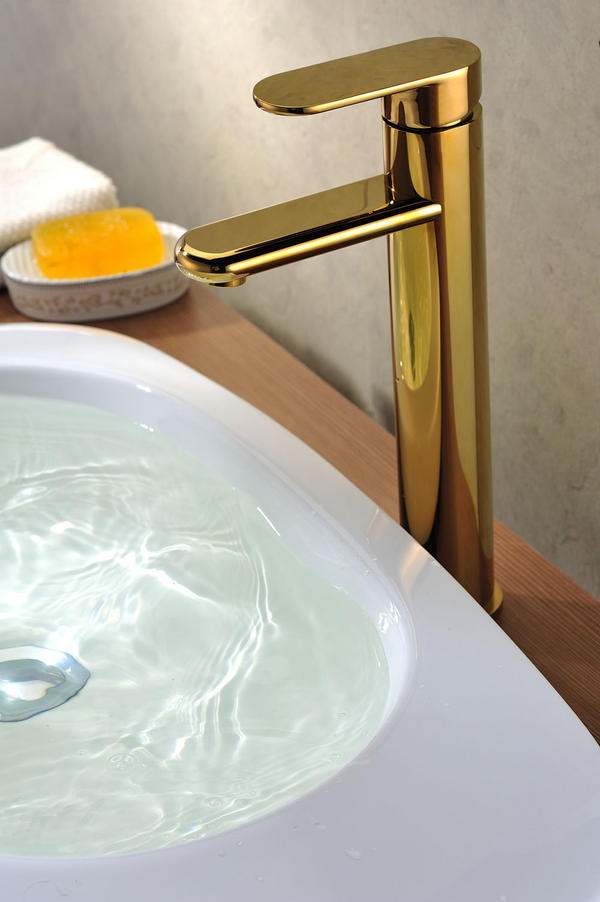 winningbath's tweet image. Quality tap with golden finish