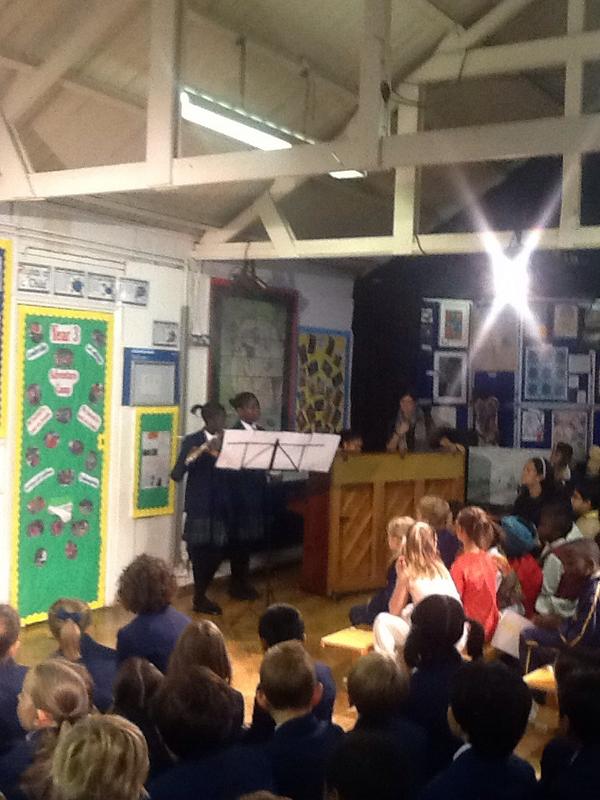 Connaught senior ensemble: a percussion, flute and piano arrangement from Maya, Lia and Yazmin