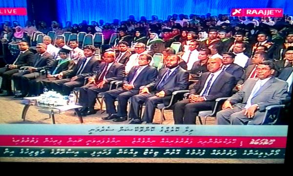 Villa Collage convocation ceremony ¦ look at the people there. It seems like a political gathering #mvcoup