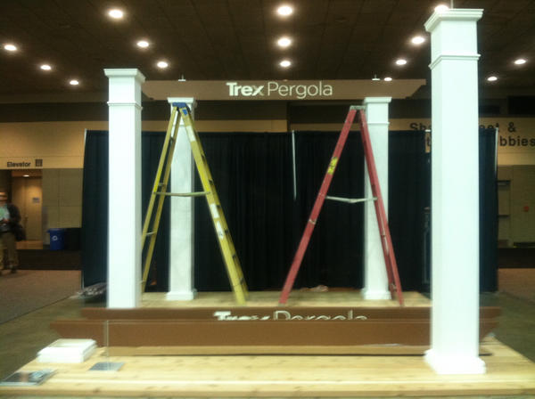 BackyardAmerica's tweet image. Trex Pergola demonstration beginning at DeckExpo ! Come visit us today or tomorrow booth #1701