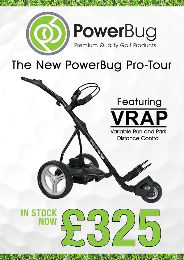GolfWise_Kent's tweet photo. Brand new PowerBug Pro-Tour Electric Trolley in stock now. Cheapest price around - only £325 (for limited time only). http://t.co/gwZokY5Q