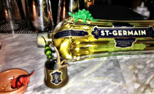 BenSandrof's tweet photo. @StGermainDrinks loves the fact that dinosaurs love St-Germain. Especially at @500A http://t.co/BGcl6Hbs