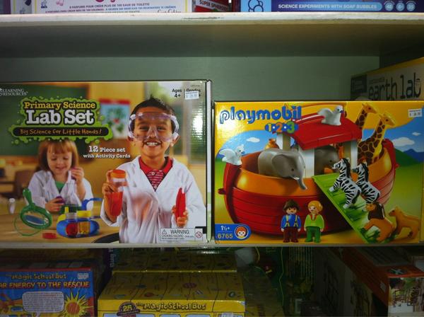 TheTweetOfGod's tweet photo. The setting: A toy store. The audience: Children. The stakes: The future of humanity. Choose wisely. http://t.co/cbuo6OdW