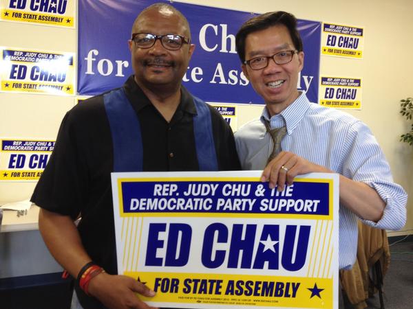 Thx 2 @CA_Dem Sec'y, @SEIU721 Mem & fellow Asm candidate (AD59) @JonesSawyer for support & stopping by our campaign HQ!