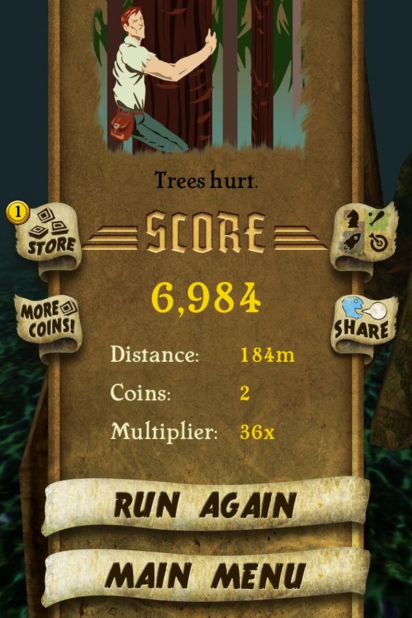 LillyeB's tweet photo. I got 6,984 points while escaping from demon monkeys. Beat that! http://t.co/4ILxK8SI #TempleRun http://t.co/gWpSfrBR