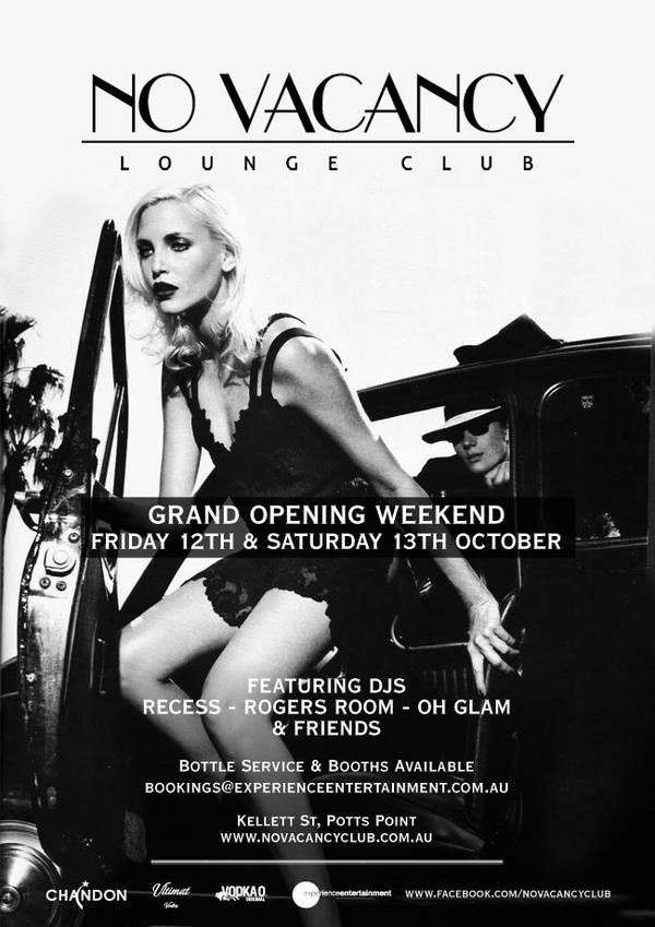 ExperienceEnt's tweet photo. We're excited to announce the opening of our very own venue.... No Vacancy. http://t.co/SEwAYNqa