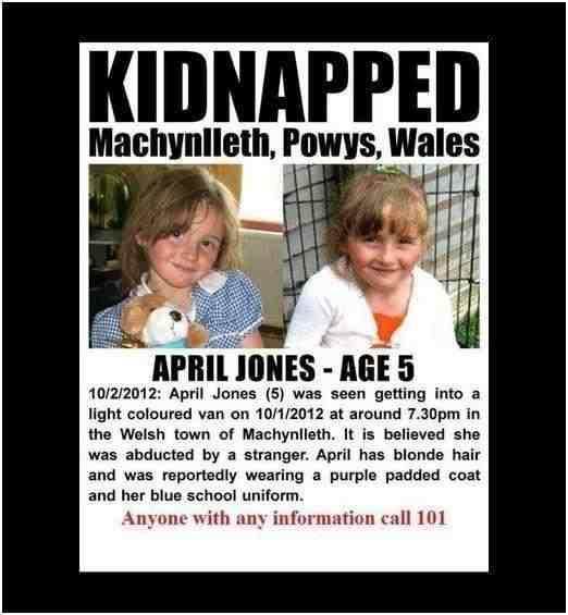 MrsGiFletcher's tweet photo. Help find April Jones, the missing 5 year old girl. Such horrible news. #FindAprilJones http://t.co/97aA7r3q