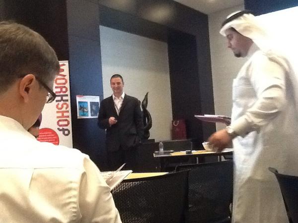 patrickwimble's tweet image. Graham Lewis in action in the Revenue Workshop @crowneplazadoha #IMEACW. And he told us we couldn't tweet