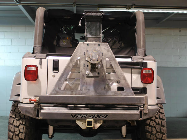 VPR4x4's tweet photo. New rear bumper &amp; tire carrier for Jeep TJ coming soon! http://t.co/mvZkoW9q