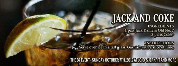 B7Event's tweet image. Enjoy this and much more cocktails at the B7 Event. October 7th at Jo Jo's