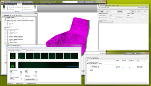 matteovettori's tweet image. What's wrong with this ? 0%CPU in non-linear contact+largediplacement FE analysis .. #testing #autodesk #simulation360
