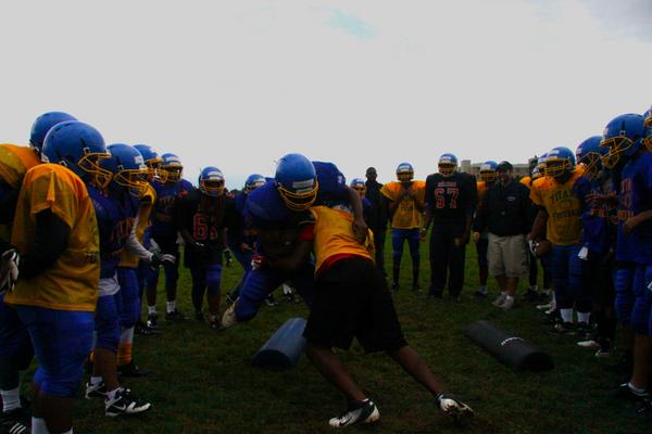 The football team prepares for game two, hoping for the best!