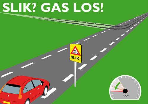 Slik op de weg? Pas je snelheid aan en rij voorzichtig. Zie ook de #rovz video via youtube bit.ly/ReDcXm