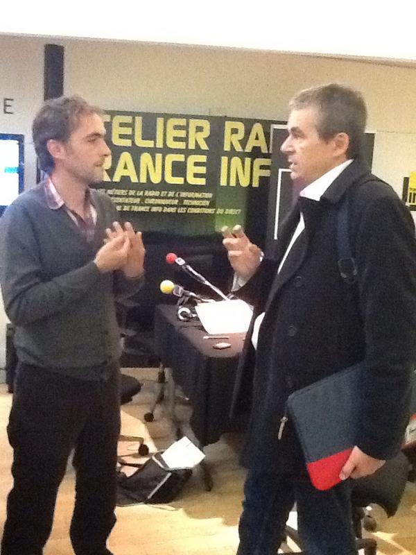 pierrehaski's tweet photo. Préparation de l'enregistrement de #placedelatoile sur France culture avec @ericscherer et @xporte #assises2012 http://t.co/iZ8Du0fw