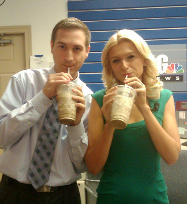 alanauglis's tweet image. Lynn and I needed our iced chocolate banana coffee this morning to keep us going! #morningjob