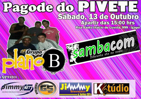 Gustavo_Divulga's tweet image. E dia 13/10 grande Pagodão do Pivete atrações @GrupoPlanoB1  e #SambaCom