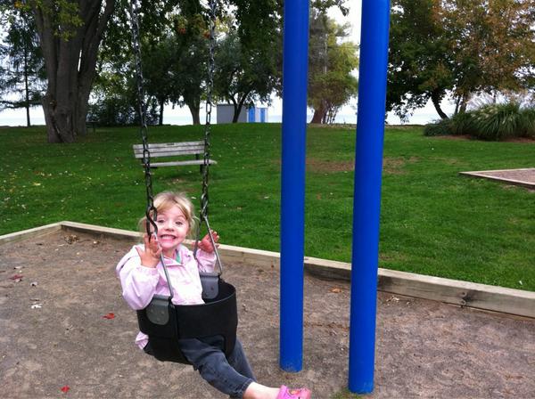 Amberprice01's tweet photo. Enjoying a calm, cool morning on the swings at Port Dalhousie #LoveLivingCloseToTheLake http://t.co/fWhXF5h6