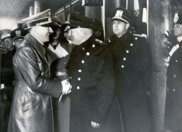 Image result for hitler and mussolini meeting in brenner pass