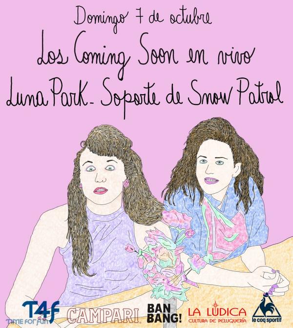 CampariARG's tweet photo. Nuestros amigos @loscomingsoon estarán este domingo en el Luna Park como soporte de @SnowPatrolBand Felicitaciones! http://t.co/lTSdZSZe