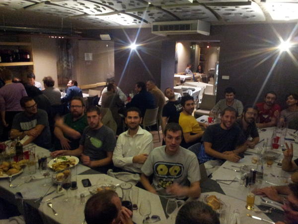 liuggio's tweet image. diner with the #SymfonyDayIt core