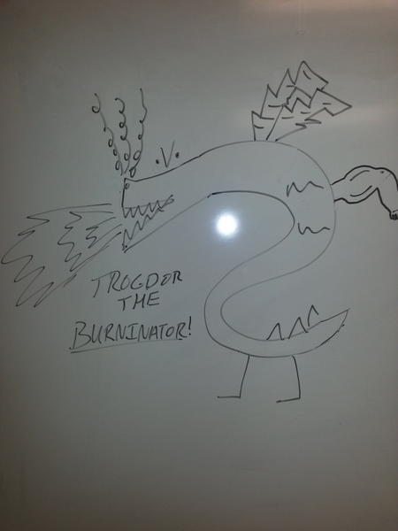 TrindleTrain's tweet image. This is what I have to put up with... “@Shmallory0: My biggest accomplishment of the day! #twopapers #test #trogdor http://t.co/Hqut5TyO”
