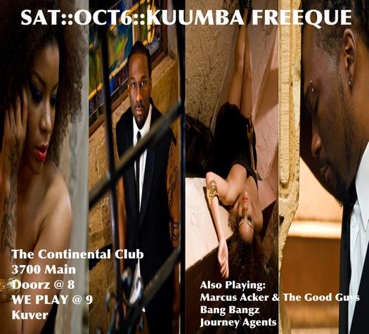 KuumbaFreeque's tweet photo. Chek us out 2morro (SATOCT6)! Continental Club; 3 otha AWESUM bands play afterwards! http://t.co/hT58msBx