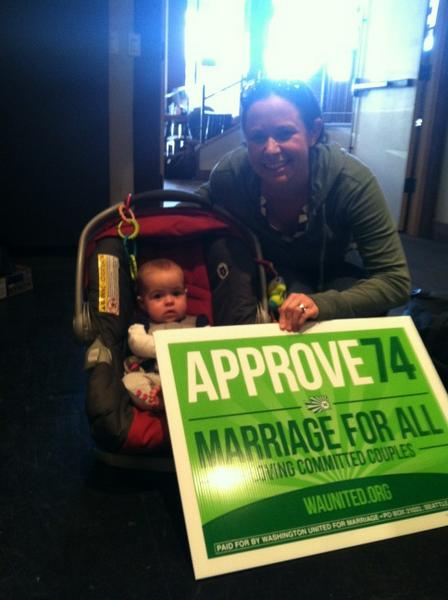 eileenpollet's tweet photo. Has your family come to get a yard sign from one of our action centers? #vote4love http://t.co/3OulgZZG