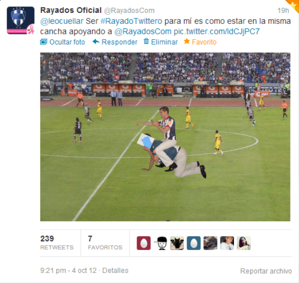 Rayados's tweet photo. ¡Felicidades @leocuellar ganador #RayadoTwittero! con total 239 RT's a las 17:00hrs ¡Gracias #Rayados! http://t.co/z6lrcxwh