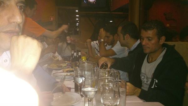 De cena con el equipo la mejor preparación preparando!!!!!
