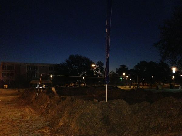 The sun is about to rise on a clear and calm day at the lakefront for #swampball!