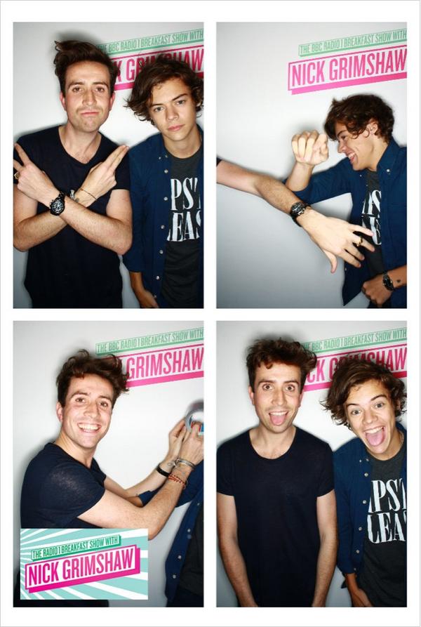 Harry_Styles's tweet photo. Thanks to @BBCR1 and @grimmers for having me!! Had the real fun. Here's the #averageface in the booth. Montage!! http://t.co/wPSONooD
