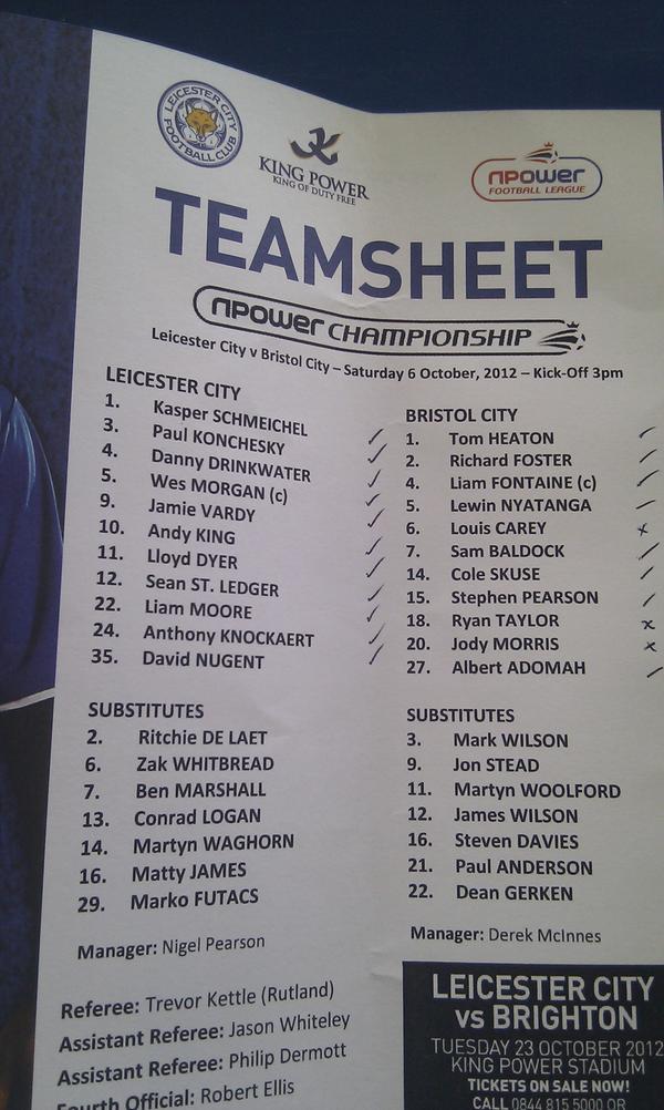 IvanGaskell1's tweet image. #bbcfinalscore #lcfc #bcfc teamsheet: