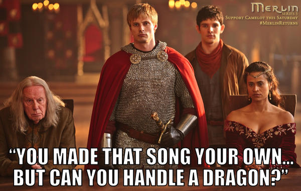 MerlinOfficial's tweet photo. Let's be honest, Merlin kicks the royal bum of every other show on television tonight... #MerlinReturns #Merlin http://t.co/CoNFgpoX