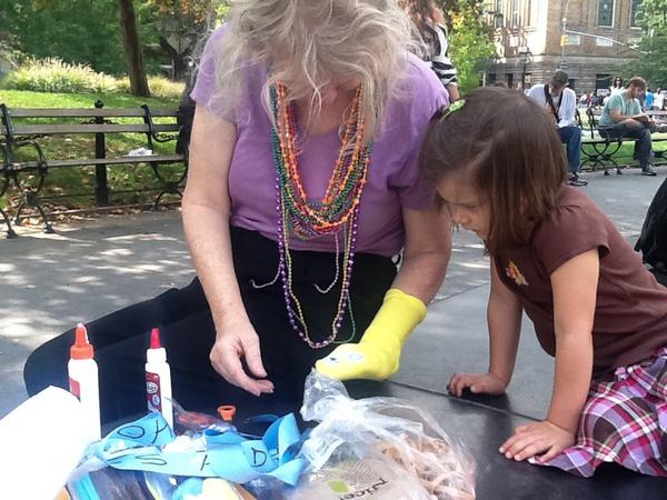 Imaginengine's tweet photo. 9. Lady Liberty creates beautiful zanyfun sock puppets @power2thepuppet 
#Top10 #ows Kids #DayofPlay #OccupySesameSt http://t.co/EiYTpuS3