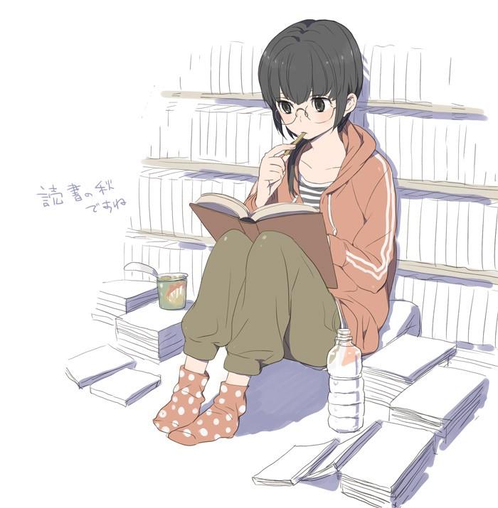 ヨシノサツキ公式 ヨシノ先生からイラストが届きました 文学少女の秋ですね 果たして何を読んでいるのやら 江戸川乱歩かな そんなタマの中2オタク脳炸裂のact 56よかごて はガンガンonlineにて今週水曜日までの公開なのでそちらもよければ是非 Http
