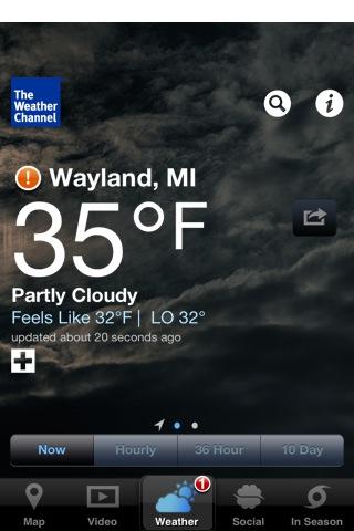 The #Weather in Wayland, MI is Partly Cloudy, 35°
Visit weather.com for more