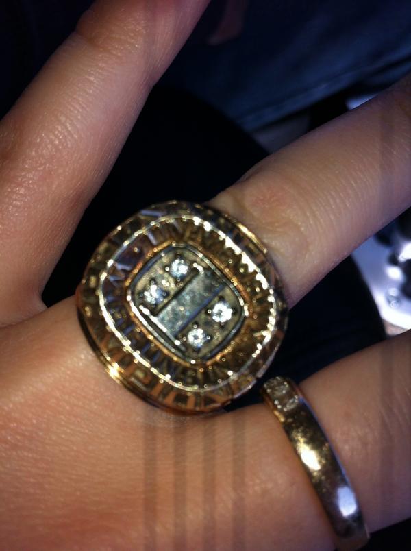 kristabehrend's tweet photo. "I had to throw it on to go watch the kid." @MarcBehrend #glorydays http://t.co/emkVqgrF