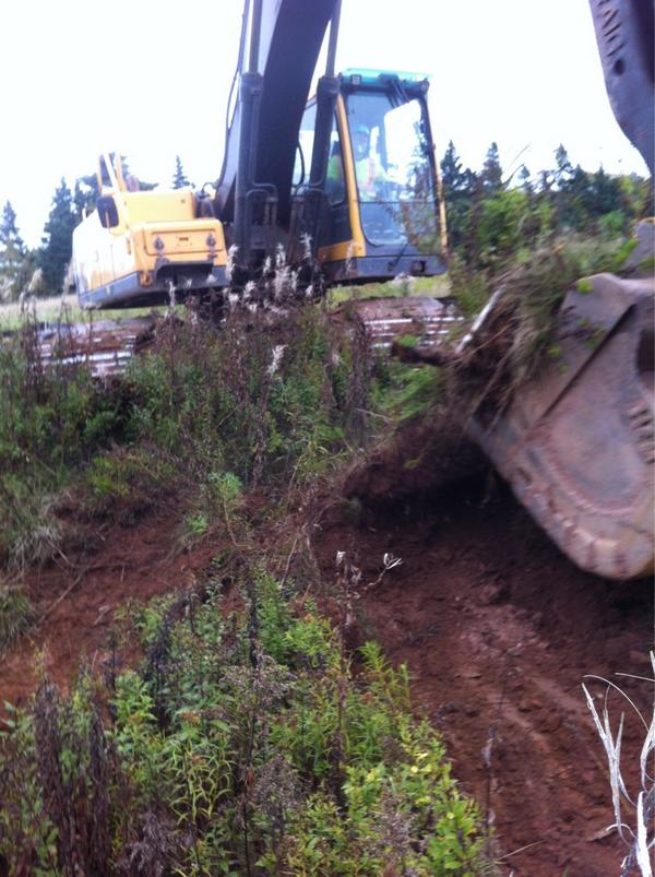 Intimidation by excavator #occupy Plan B