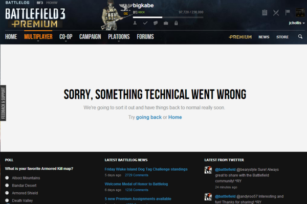 TheLegionbf3's tweet photo. @Battlefield Trying to schedule match and when i selected my server and click next i get this page... http://t.co/FV9ge7kG