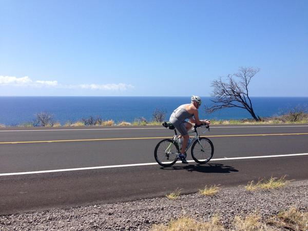 bonnerpaddock's tweet image. Training hard @ChrisKTLA - Ride to Hawi. Almoat game time #IMKona #IronmanWC