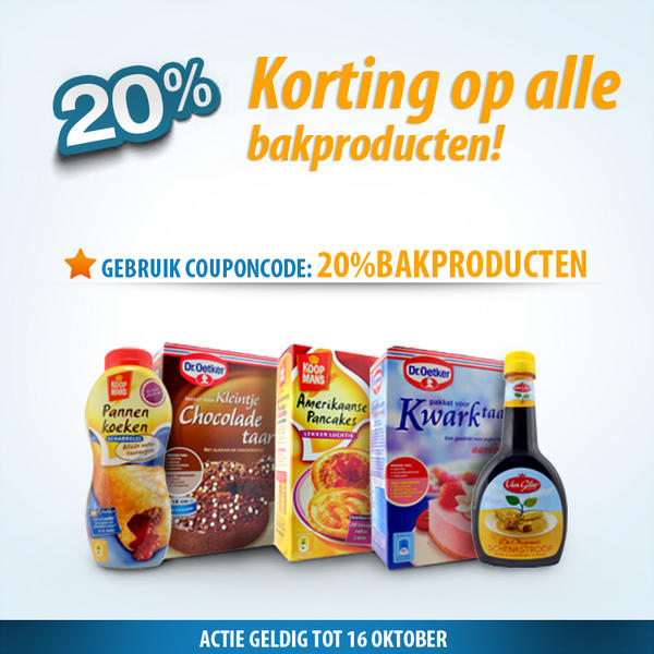 20% korting op alle bakproducten! mijnsupermarkt.nl/eten-drinken/b…