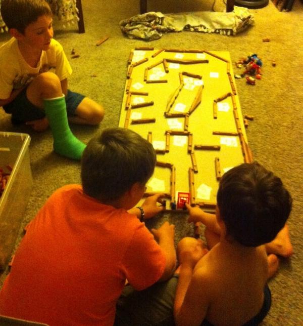 paulhildebrandt's tweet photo. @mpirnat you inspired me and I bought @DungeonAdv game.  The boys love it. http://t.co/y3OyTtVa