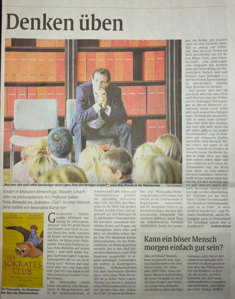 Artikel über Sokrates-Buch und Philosophieren mit Kindern in der #Abendzeitung #München am Freitag. #Philosophie